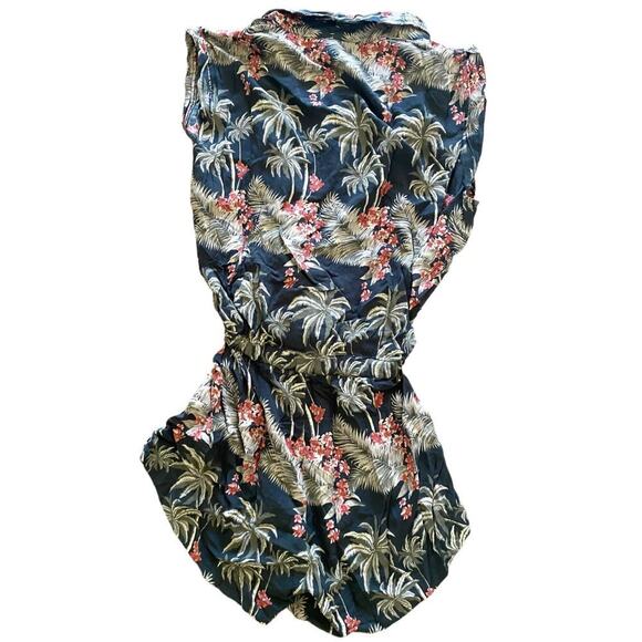 One Teaspoon Palm Floral Tropical Relaxed Boho Vacation Summer Women Romper XS - Picture 2 of 10
